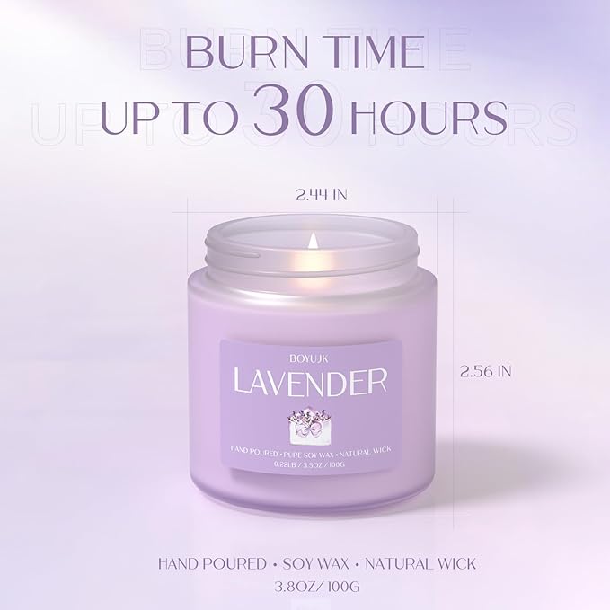 Lavender Candle, BOYUJK Scented Candles for Home, Scented Candle Set for Stress Relief and Promote Sleep, Candles Gifts for Women and Men - Bloomnest