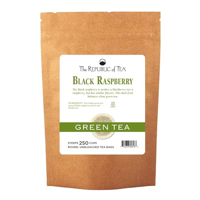 The Republic of Tea Black Raspberry Green Tea Bags, 250 Tea Bag Bulk - Bloomnest