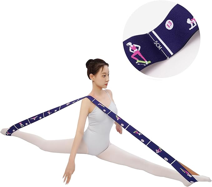 Resistance Bands 11 Loops with Guide Stretch Straps - Exercise Bands for Stretching, Yoga, Pilates & Physical Therapy - Elastic Fabric Workout Bands for Home Gym, Dance, Flexibility Training & Ballet Stretching Equipment - Bloomnest
