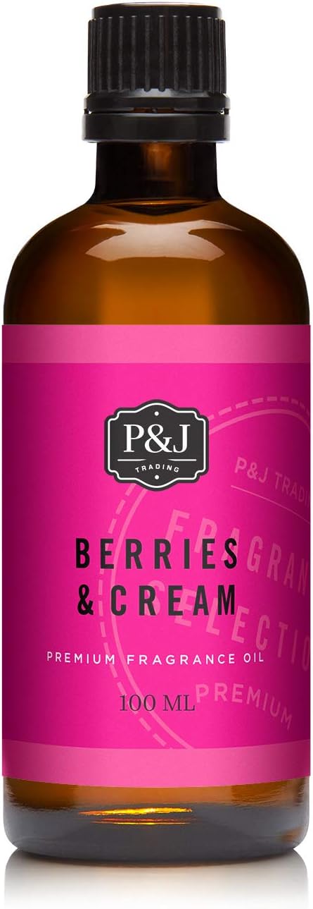 P&J Trading Fragrance Oil | Berries & Cream Oil 100ml - Candle Scents for Candle Making, Freshie Scents, Soap Making Supplies, Diffuser Oil Scents PJTrading