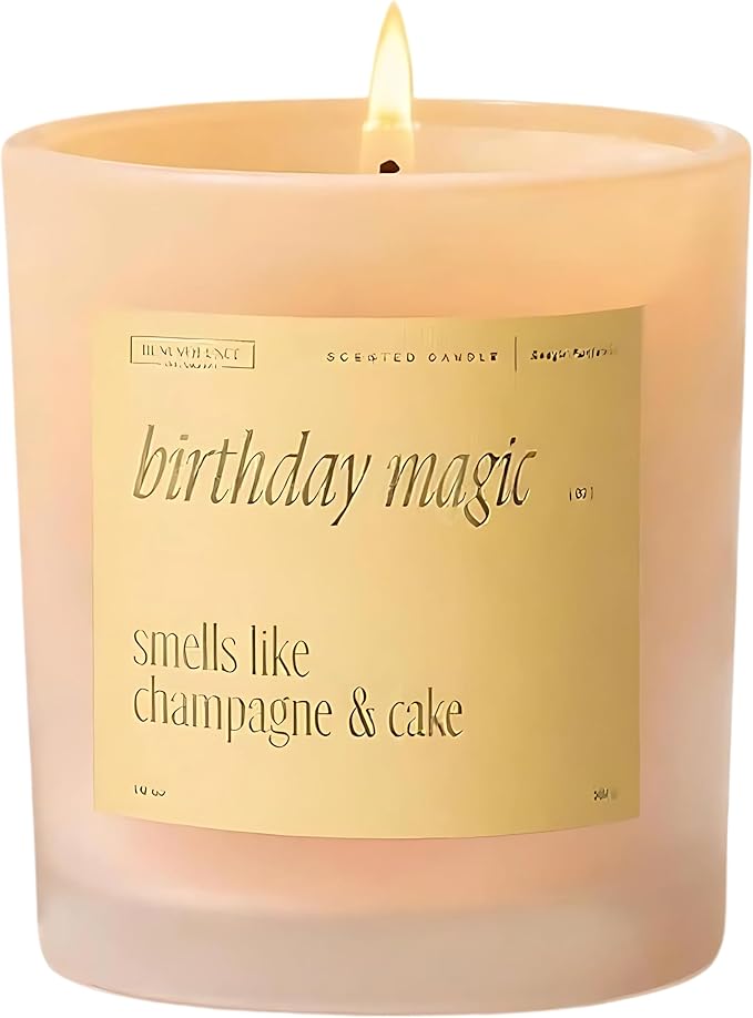 Benevolence LA Birthday Magic Scented Candles | 10 oz, 40-50 Hour Burn | Gifts for Women | Celebration Candle for Best Friend, Mom | Unique Womens Birthday Gift - Smells Like Champagne & Cake - Bloomnest