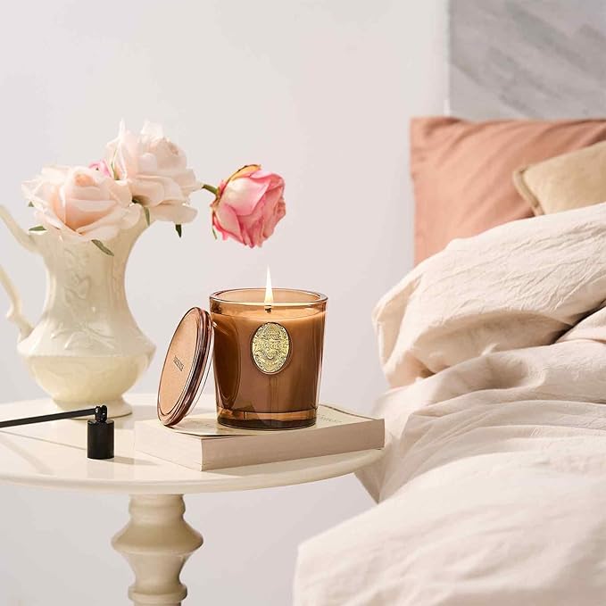 M&SENSE Natural Soy Candle | Hot Cocoa & Brown | 9.2 oz, 50H Burn Time | Luxury Scented Candle for Relaxation, Gifting, Home Décor | Ideal for Bedroom, Office, Party Ambiance - Bloomnest
