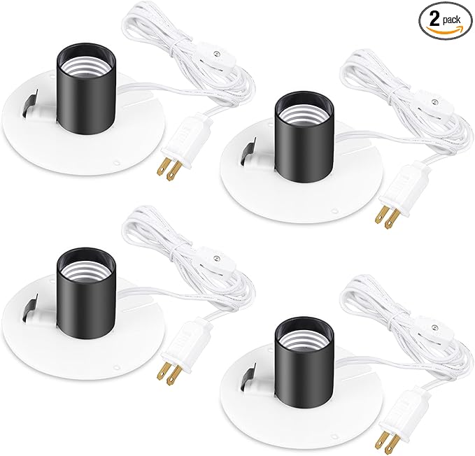 Sigely Blow Mold Light Kit Replacement Light Cord,for Halloween Christmas Blow Mold Village Craft Indoor Outdoor Decorations,for E26 E27 Salt Lamp Bulb with On/Off Switch Fuse Plug 4 Set - Bloomnest