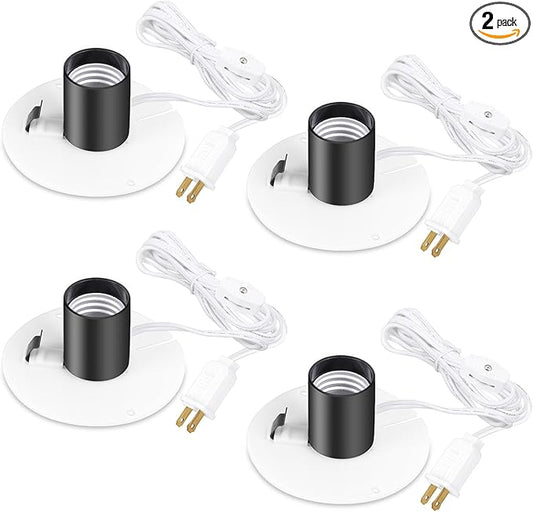Sigely Blow Mold Light Kit Replacement Light Cord,for Halloween Christmas Blow Mold Village Craft Indoor Outdoor Decorations,for E26 E27 Salt Lamp Bulb with On/Off Switch Fuse Plug 4 Set - Bloomnest