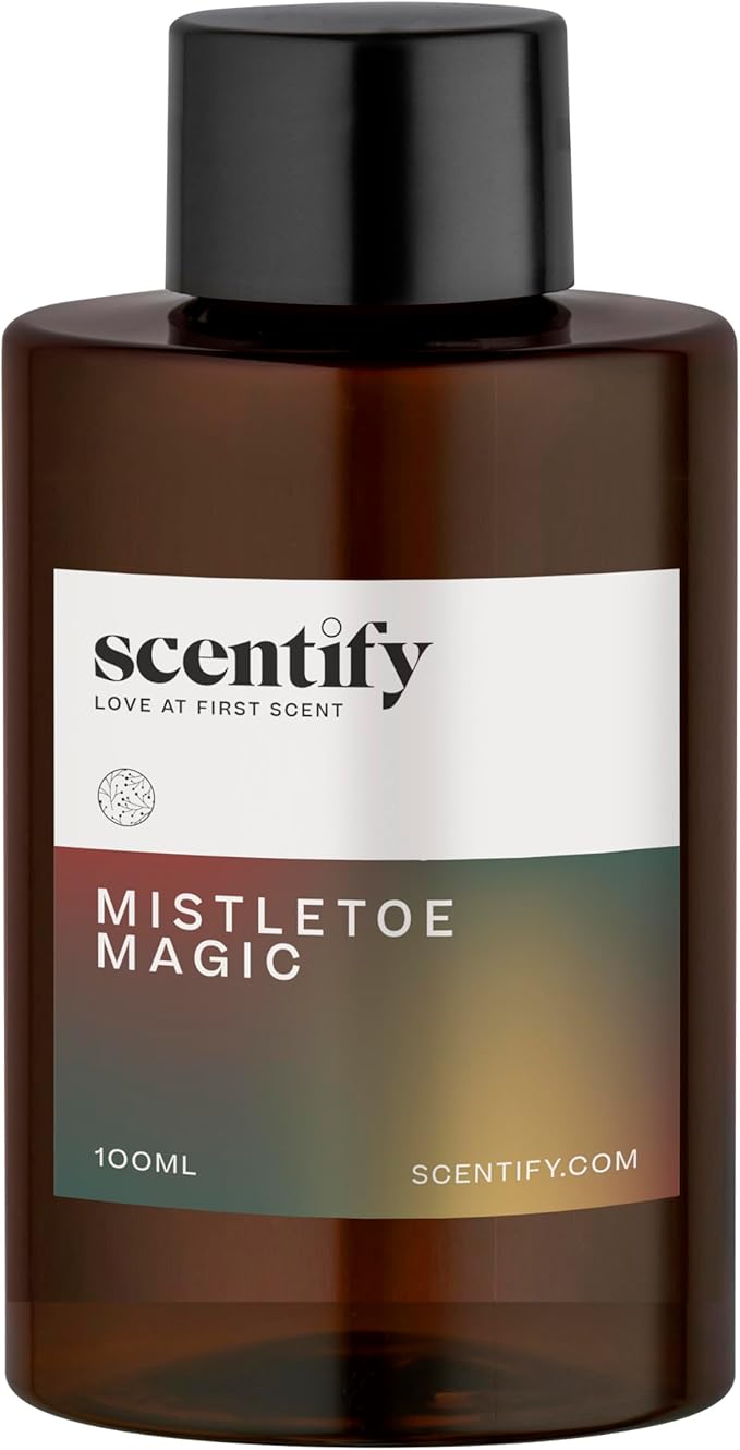 Scentify Holiday Mistletoe Magic Aroma Oil Christmas Refill Scent for Oil Diffusers - Pine, Oak, Moss, Clove, Cedar - Luxurious Relaxing Aromatherapy Fragrance 100ml, 3.38oz - Bloomnest