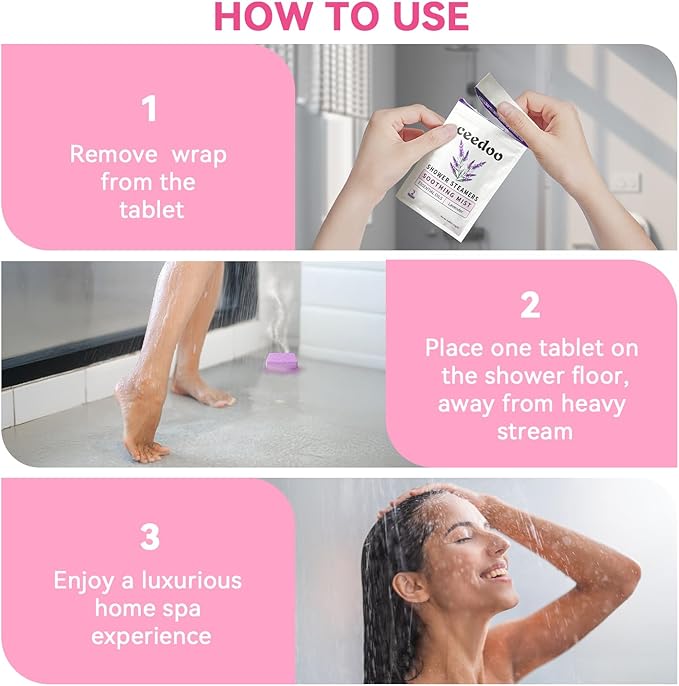 Shower Steamers Aromatherapy 6 Pack Gifts for Women Mom Men, Gifts for Her Stress Relief Home Spa, Birthday Gift Lavender Natural Essential Oil Self Care Relaxation Shower Bombs Teen - Bloomnest