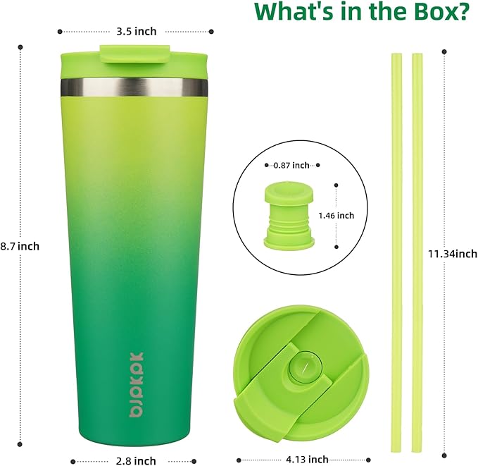 BJPKPK 26oz Tumbler With lid And Straw Stainless Steel Travel Coffee Mug Insulated Tumblers Cups,Bamboo Grove - Bloomnest