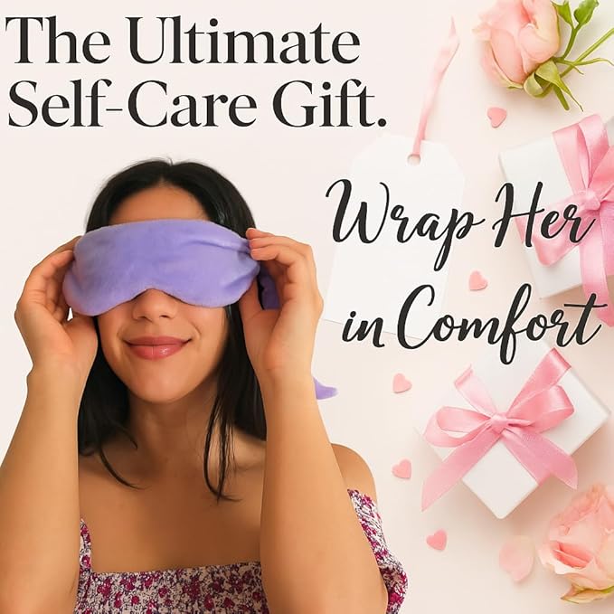 Weighted Lavender Eye Mask for Sleeping, Relaxation, Meditation & Self-Care – Aromatherapy Lavender Eye Pillow – Calming Spa Gift for Women, Men, Mom, Dad - Bloomnest