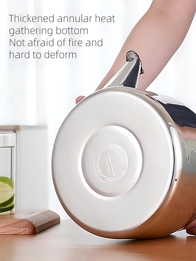 Whistling Stovetop Tea Kettle,Food Grade 316 Stainless Steel,Hot Water Fast to Boil,Stovetop Kettle with Ergonomic Handle,4.2 Quart Capacity - Bloomnest