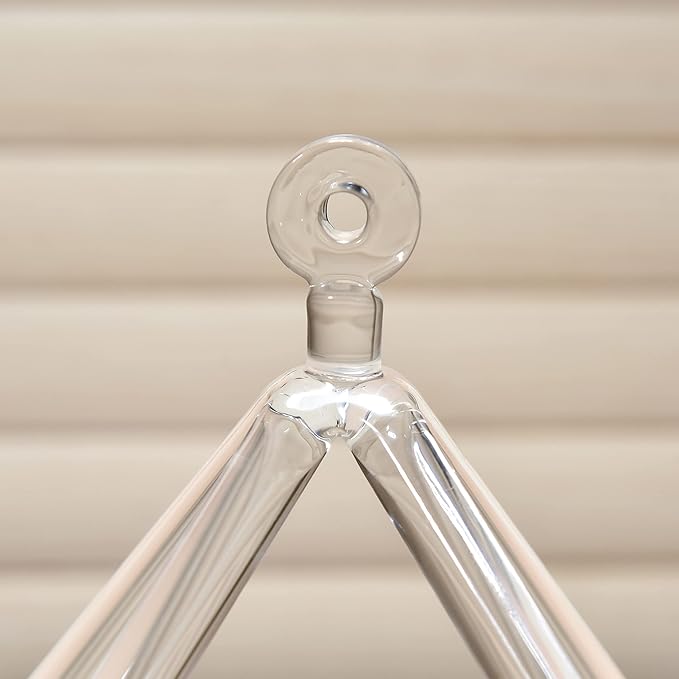 TOPFUND Clear Crystal Singing Pyramid 10 inch with Carrying Case and Quartz Suede Mallet