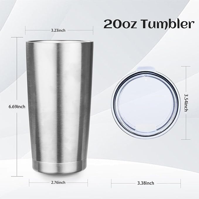 StarSpeed 20oz Tumbler Bulk with Lid, Stainless Steel Insulated Tumblers Double Wall Vacuum Insulated Travel Mug, Powder Coated Coffee Cups for Hot and Cold Drinks(Silver,6) - Bloomnest