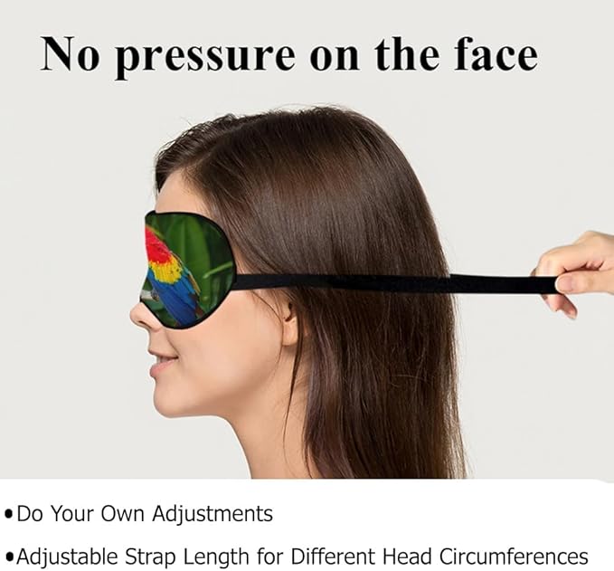Macaws Parrot Silk Sleep Mask Tree Branch Bright Bird Tropical Eye Mask Sleeping Eye Sleep Shade Cover for Men Women Boy Girl Airplane Travel Rest with Elastic Strap - Bloomnest