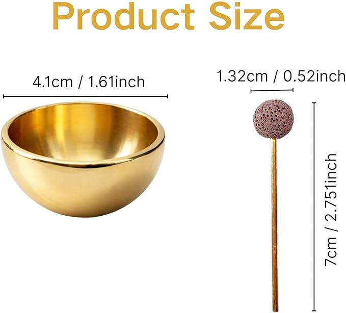 Mini Singing Bowl Set Meditation Sound Bowl for Yoga, Meditation & Relaxation, Mindfulness,Chakra Healing, Stress Relief, Self-Regulation, Unique Spiritual Gifts for Women and Men - Bloomnest