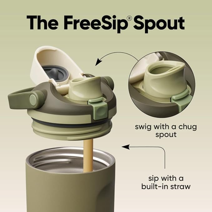 Owala FreeSip Sway Insulated Stainless Steel Water Bottle with Two-Way Spout, Built-In Straw and Bucket Handle, Made for Travel, School, and Sports, 30oz, BPA Free, Leak Proof, Off Road Owala