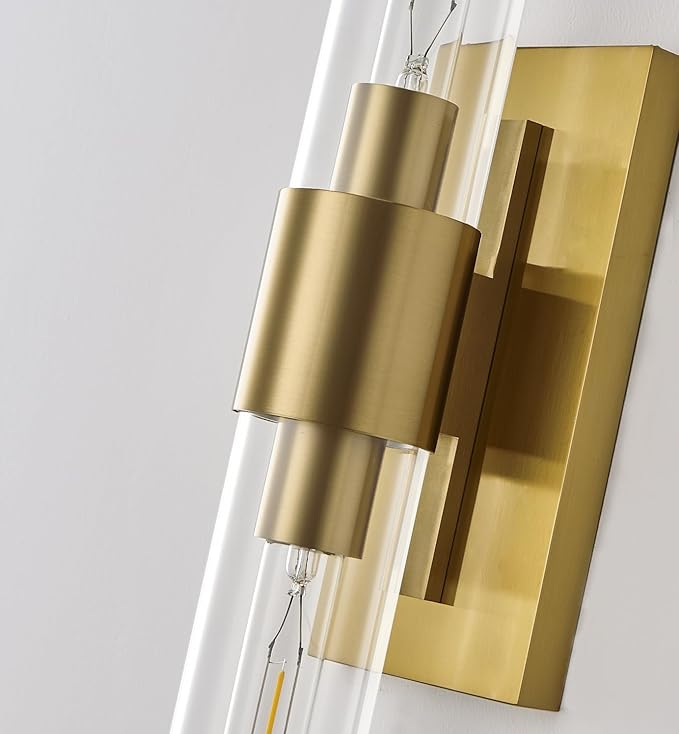 Gold Bathroom Vanity Lights Over Mirror,Modern Wall Light Fixture Sconce with Clear Glass for Bedroom,Bathroom,Hallway. - Bloomnest