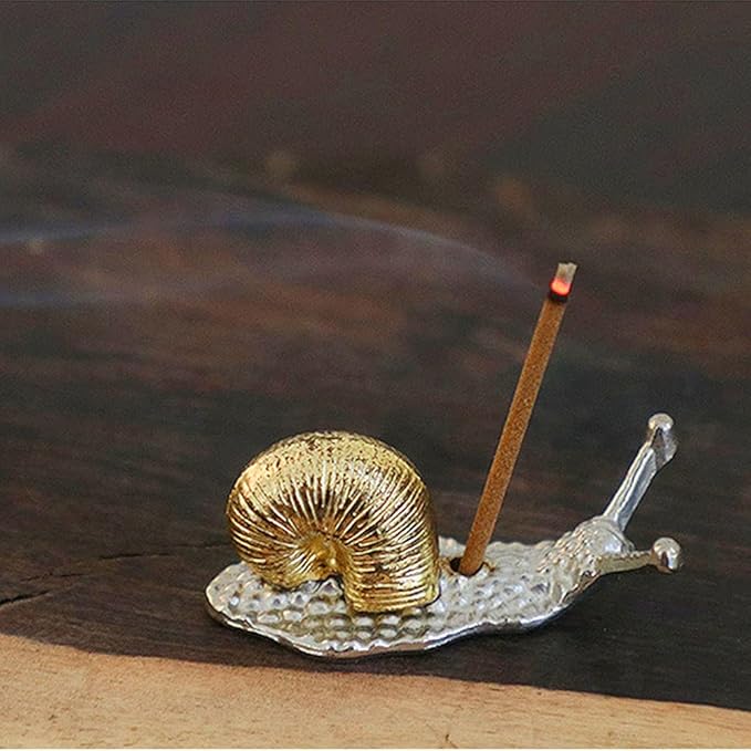 ZYAMY 2pcs Zinc Alloy Animal Incense Holder Snail Shape Incense Holder and Tortoise Shape Incense Holder Incense Clips for Stick Censer, Joss Stick, Tower Incense, Incense Coil - Bloomnest