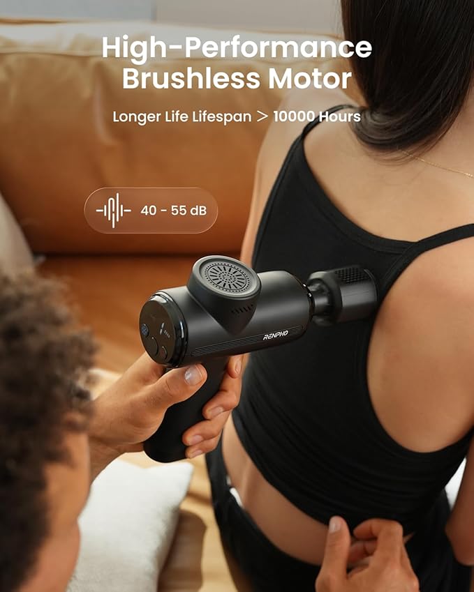 RENPHO Active Thermacool 2 Massage Gun with Heat and Cold Therapy, Professional Deep Tissue Handheld Massager with Carry Case, Percussion Body Muscle Masajeador for Men Women Athletes Back - Bloomnest