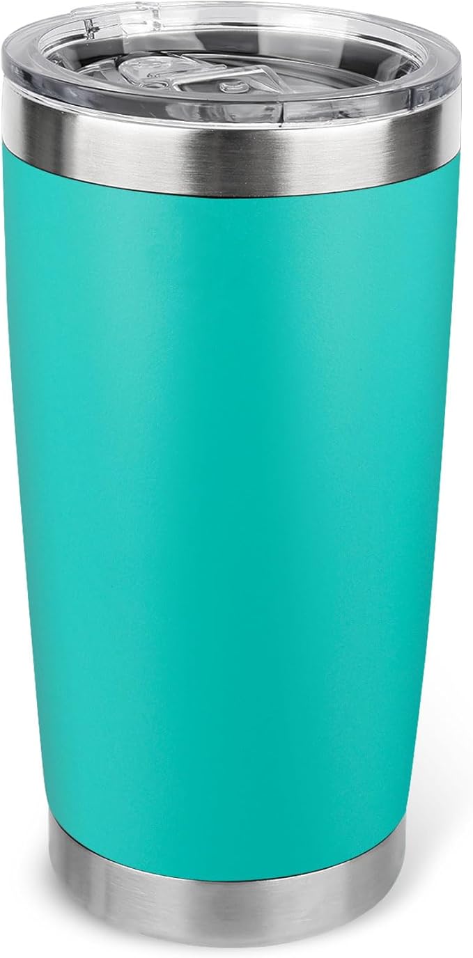 20oz Stainless Steel Tumbler with Lid, Travel Mug - Double Wall Vacuum Powder Coated Cup - Light Green, 1 Pack - Bloomnest