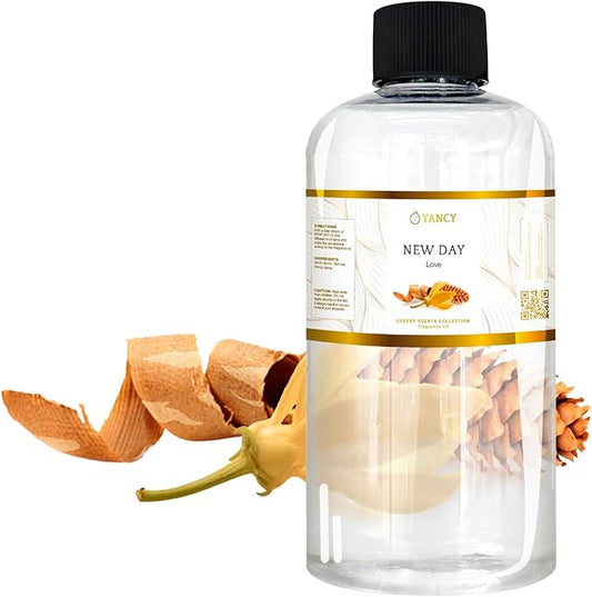 YANCY New Day Luxury Collection Fragrance Oil (8 oz), Uplifting Citrus and Floral Scent, Ideal for Diffusers, Oil Burners & Aroma Lamps, Refreshing Fragrance Oil for Morning Energy Boost YancySpa