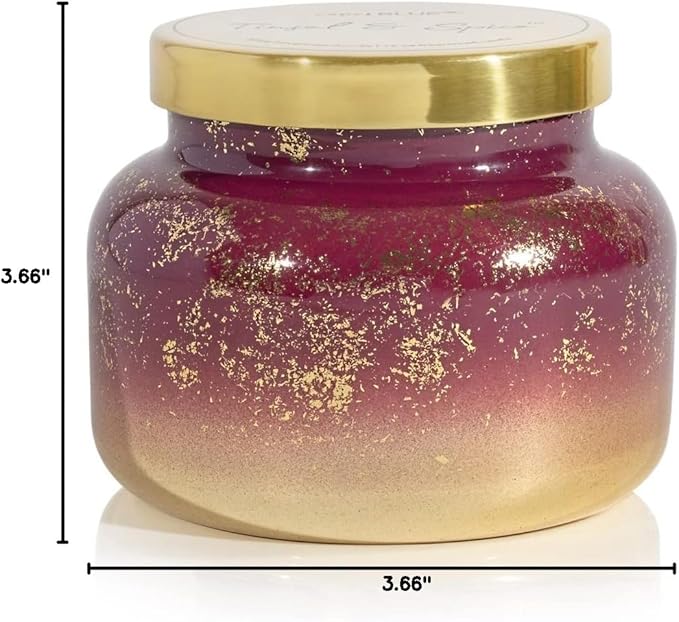 Capri Blue Glimmer Jar Candles - Luxury Holiday Scented Candles for Home - Long Lasting Soy Wax Blend - Scented Holiday & Home Decor - Tinsel & Spice Signature Jar (19 oz) - Bloomnest