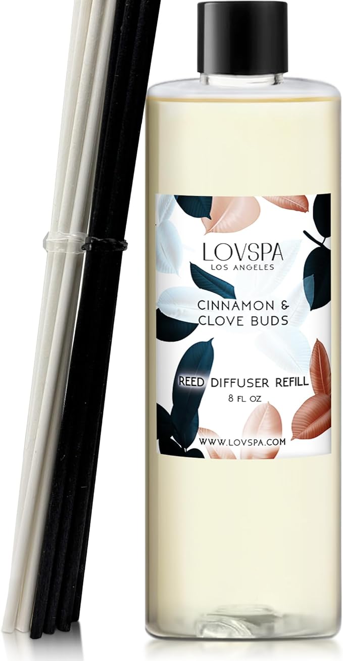 LOVSPA Cinnamon & Clove Buds Diffuser Oil - Fall Essential Oils for Diffuser Refill & Air Freshener Room Spray - Long-Lasting & Natural Home Fragrance, Scented Oil for Diffusers, USA Made, 8 oz - Bloomnest