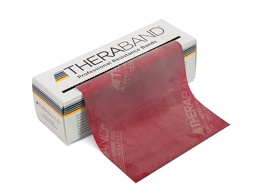 THERABAND Resistance Bands, 6 Yard Roll Professional Latex Elastic Band For Upper Body, Lower Body, & Core Exercise, Physical Therapy, Pilates, At-Home Workouts, & Rehab, Red, Medium, Level 3 - Bloomnest