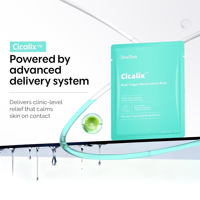 ZealSea Cicalix & Ceramidbar Face Masks Skincare, All-in-one Proven Derm Solution Facial Mask for Visibly Soft | Plump | Quenching | Anti-aging, Soothing & Refreshing, Strengthen & Restore, 4+4 Duo - Bloomnest