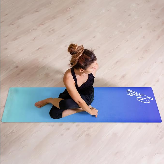 Custom Name Yoga Mat,Personalized Travel Yoga Exercise Mat,Non Slip,Perfect for Kids & Adults,Gradient Color E Series - Bloomnest