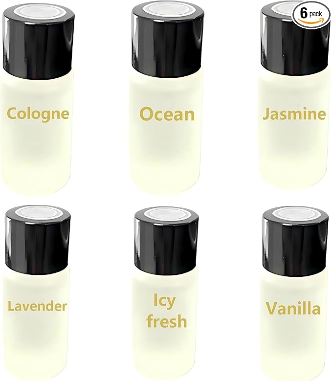 Car Air Freshener Refills – Set of 6 (10 ml each), Universal Fit for Air Vent Smart Car Fresheners, Refreshing and Pleasant Scent (Cologne+Ocean+Jasmine+Lavender+Vanilla+Icy fresh) - Bloomnest