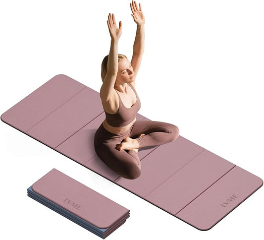 Foldable Yoga Mat, 0.32 inches Thick(8mm), SGS Certified, Non Slip, 71 x 24 inches, Foldable for Travel, Pilates, Camping, Environmental Sports Mat, Odorless TPE Material - Bloomnest