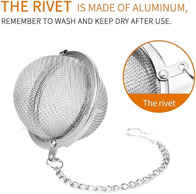 Fu Store 2pcs Stainless Steel Mesh Tea Ball 2.1 Inch Tea Strainers Teas Infuser Strainer Filters for Teas - Bloomnest
