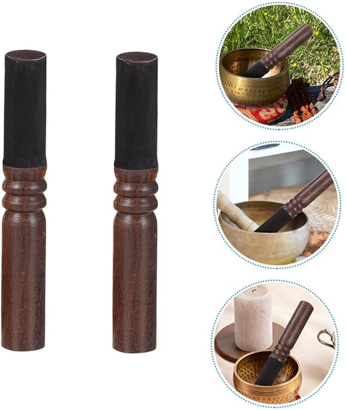 Beaupretty 2Pcs Sound Bowl Striker Wood Mallets for Meditation and Sound Therapy Durable and Portable Singing Bowl Accessories - Bloomnest