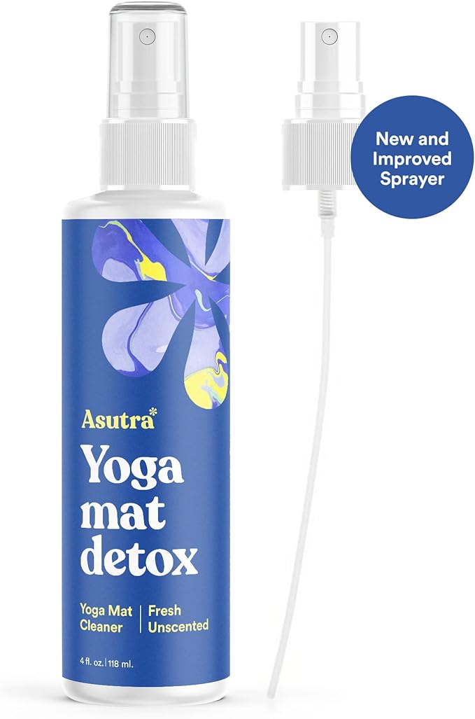 ASUTRA Yoga Mat Cleaner Spray (Fresh & Unscented), 4 fl oz - No Slippery Residue, Deep-Cleansing for Fitness Gear & Gym Equipment, Microfiber Towel Included - Bloomnest