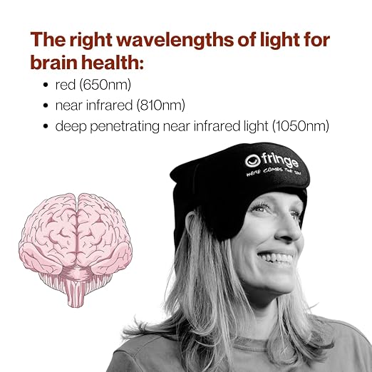 Fringe Red Light Therapy Wrap for Head & Hair, Both Red Light 660nm and Infrared Light 850nm, 360 LED Lights, Sports Recovery JoinFringe