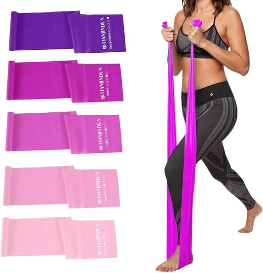 5 Pcs Professional Resistance Bands. Latex-Free, Elastic Band, Work Out Bands, Stretch Bands for Working Out Women or Men, Exercise Bands Set for Physical Therapy, Yoga, Pilates - Bloomnest