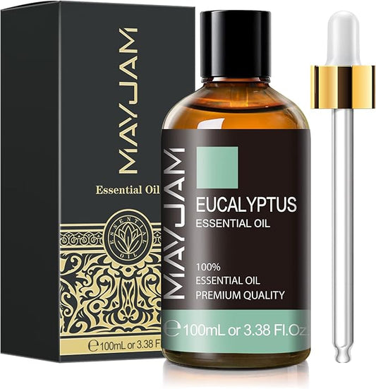 Eucalyptus Essential Oil, MAYJAM 3.38fl.oz Large Bottle Pure Essential Oils, Perfect for Living Room Bedroom Office Car Use - Bloomnest