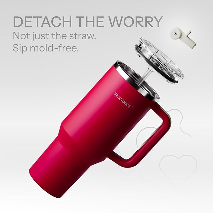 Easy Clean Pro Tumbler - 40 oz Water Bottle with Handle & Quick-Disassemble Flip Straw, Leak Resitance,Double Wall Insulated Stainless Steel, Dishwasher Safe, BPA-Free,Gifts for Women & Men - Bloomnest