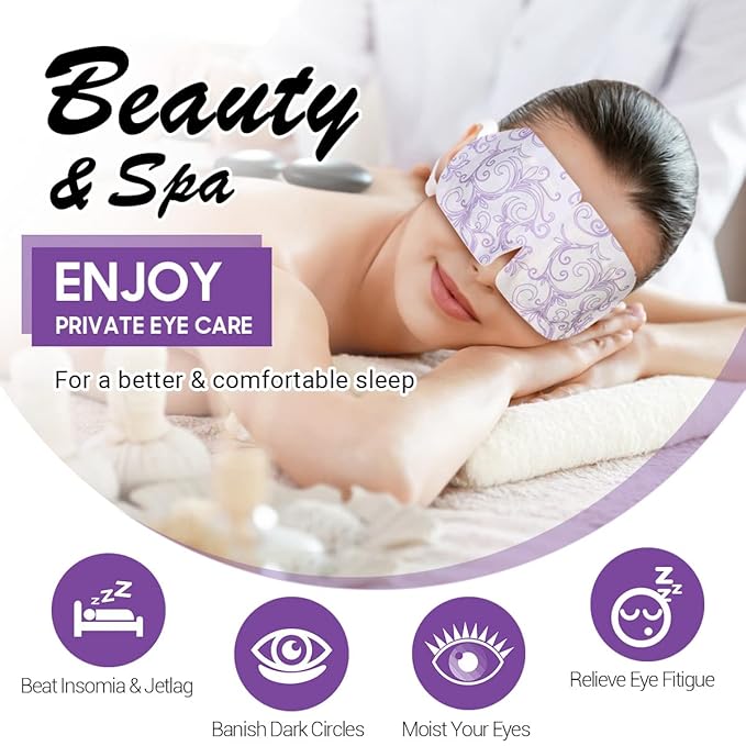 16 Packs Steam Eye Masks for Dry Eyes, Lavender Heated Eye Mask, Relief Tired Eyes & Dark Circle, Warm Compress for Puffiness, Disposable Travel Essentials & Relaxation Set for Women, Christmas - Bloomnest
