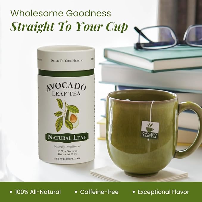 Avocado Leaf Tea Natural Leaf - 2 Pack - Caffeine-free, Healthy Herbal Tea | Immune Support | Cold Brew or Hot Tea-30 Tea Bags | 60 Servings (Gluten Free & Non-GMO) - Bloomnest