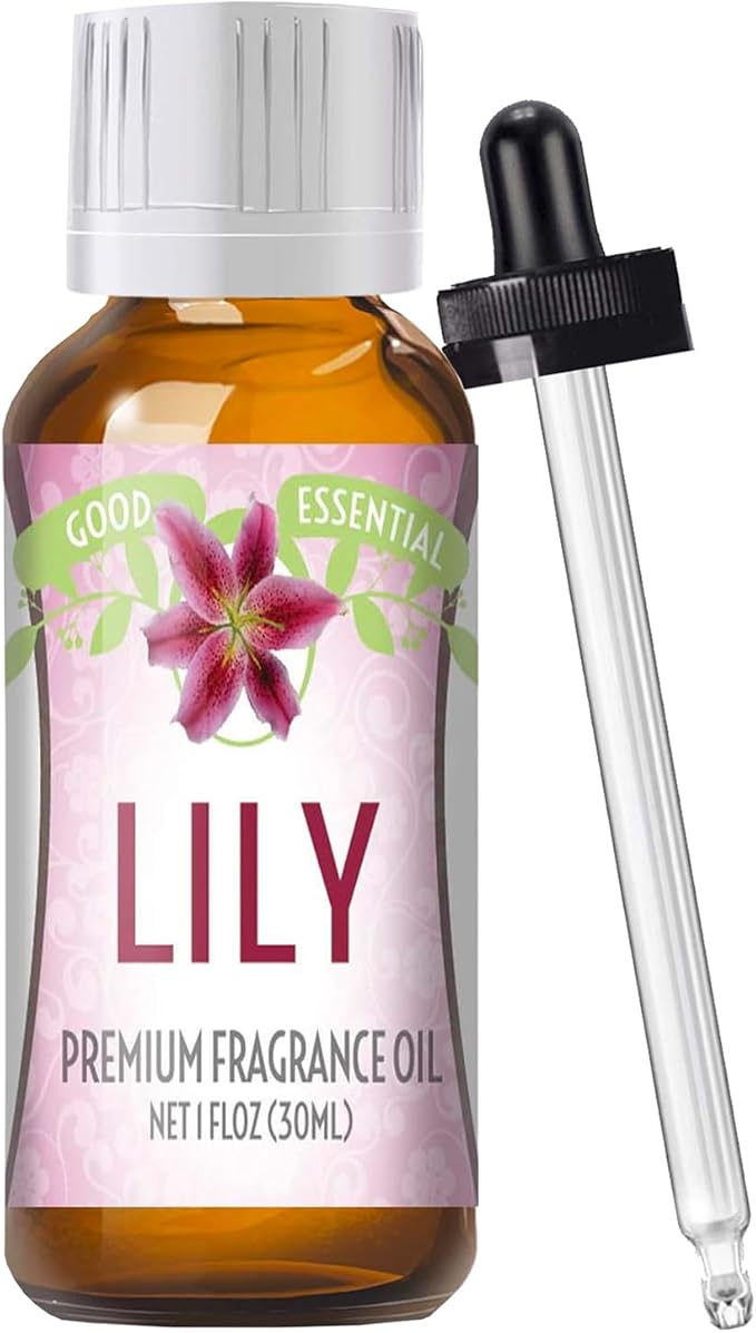 Good Essential Professional Lily Fragrance Oil 30ml for Diffuser, Candles, Soaps, Lotions, Perfume (1 fl oz) - Scented Oil for Candle & Soap Making GoodEssential