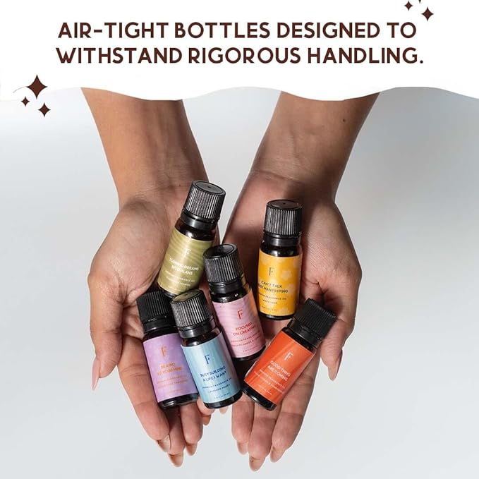 Folkulture Essential Oils for Home | Set of 6 (0.34 fl oz x 6) Diffuser Oils for Relaxation | Sage, Citrus, Jasmine, or Vanilla Essential Oils for Meditation | Lavender Oil for Gifts for Women - Bloomnest