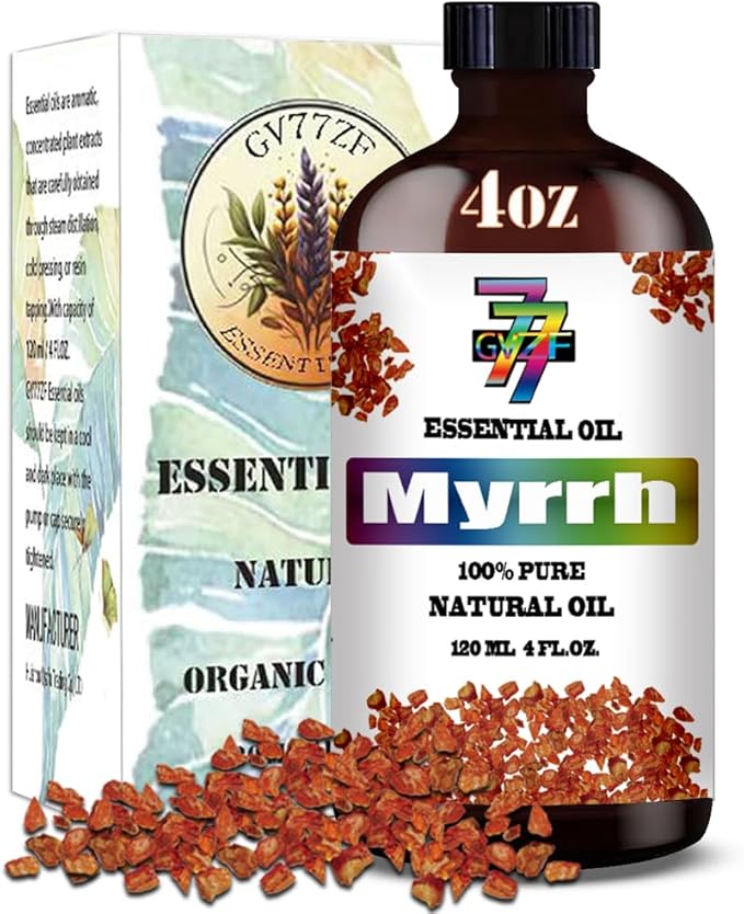 Myrrh Essential Oil (4 oz/120 ml) — Myrrh Oils for Aromatherapy, diffusers, humidifiers, Home fragrances, DIY Skincare, soap Making, DIY Candle, Relaxation, Yoga, and Meditation - Bloomnest