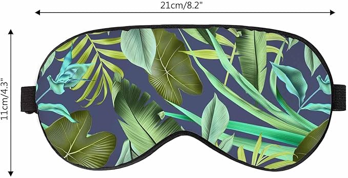 Tropical Leaves Sleep Eye Mask Retro Botanical Sty Men Women Sleep Mask with Adjustable Strap Eye Cover Eye Shade for Travel, Nap,Meditation - Bloomnest