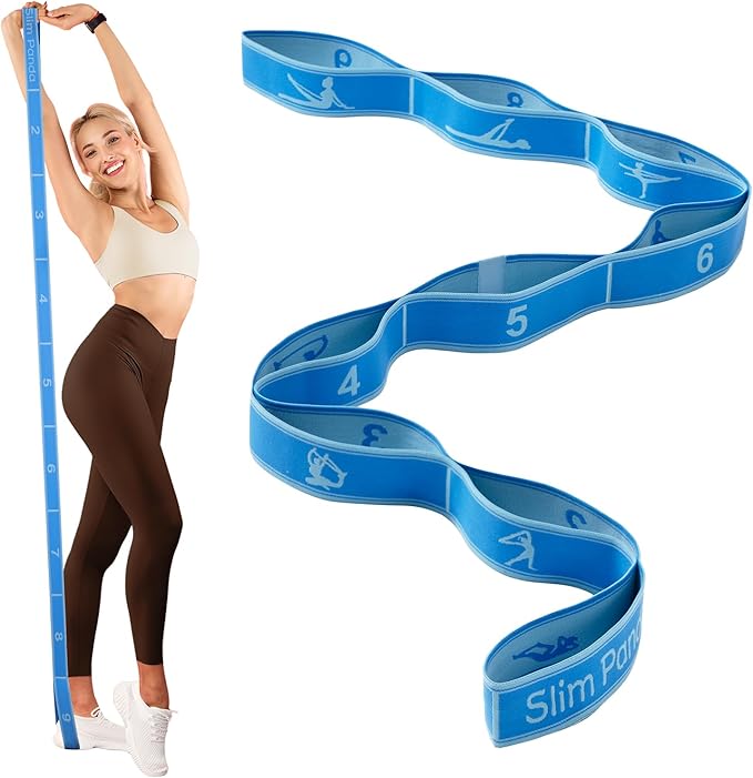Slim Panda Stretch Strap, Dance Stretch Bands Flexibility, Elastic Yoga Stretching Strap with 9 Loops for Physical Therapy, Pilates, Yoga, Ballet, Gymnastics Stretching Bands for Exercise - Bloomnest