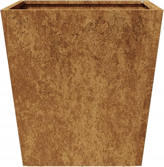 Garden Planter Set of 2 Brown, Spacious, Metal Steel Planter Box, Freestanding Planter for Flower Vegetable Fruit Herb, Modern, Square, 15.7"x15.7"x15.7" - Bloomnest