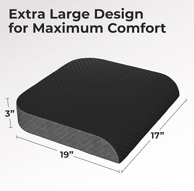 Kölbs Extra Large Seat Cushion, Stylish Plush Velvet Cover, X-Large Memory Foam for Office Chair, Floor Pillow, Cushion Back Pain Coccyx Pain Relief, Carry Handle (Extra Large) - Bloomnest