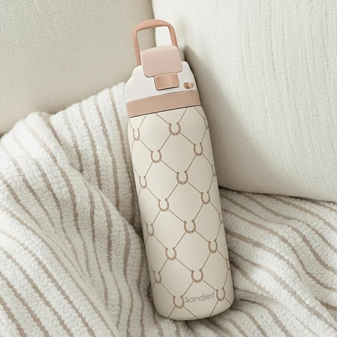 Horse Lover Insulated Stainless Steel Water Bottle with Straw for Sports and Travel, 32oz, Gifts for Women Girls Friends Teens Birthday Christmas (Brown) - Bloomnest