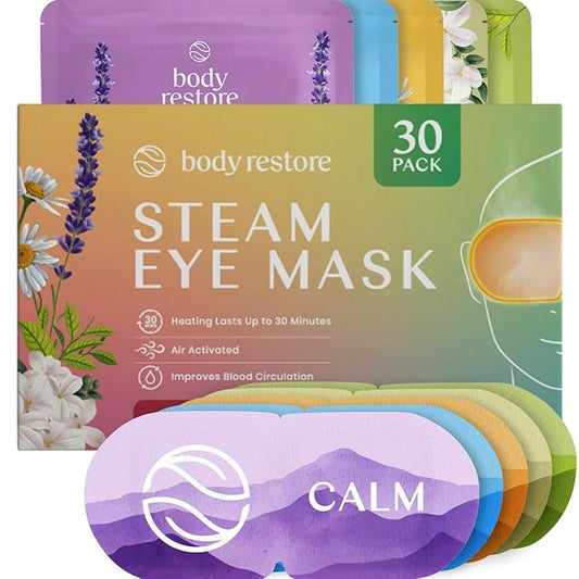 Body Restore Heated Eye Mask for Dry Eyes 30 Pack – Self Heating Warm Compress, Valentines Day Gifts for Her and Him, Birthday Gifts for Women and Men, Stye Eye Treatment, Relaxation – Variety - Bloomnest