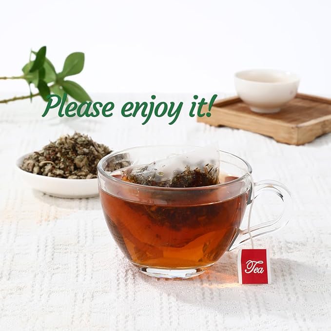 Premium 60 Natural Herbal Blend Tea Bags, Made with 6 Natural Herbs, Mullein Leaves, Elderberry, Thyme, Rooibos, Ginseng Root, Ginger Root, for Respiratory Support & Lung Health & Cleanse Mucus & Wellness & Detox. - Bloomnest