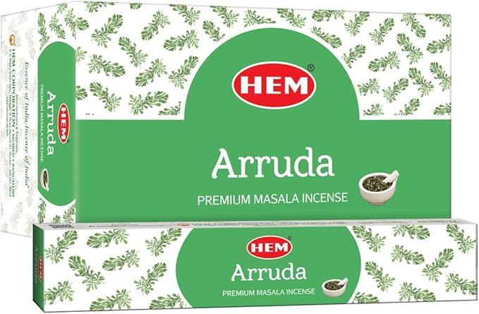 Hem Arruda Masala Incense Sticks | Natural Fragrance of Sandalwood for Positivity | Smudge Healing Incense for Stress Relief & Cleansing | Gift Set - Pack of 12 (15 GMS Each)